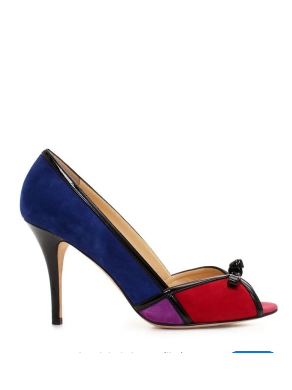 Kate Spade New York Suede Colorblock Open Toe Bow 8.5
